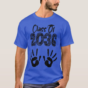 Klass 2036 - tillväxt med mitt handavtryck bakåt t shirt