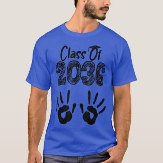 Klass 2036 - tillväxt med mitt handavtryck bakåt t shirt