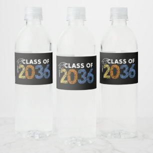 Klass 2036 Väx Med Mig Första Skoldagen Vattenflaskor Etikett