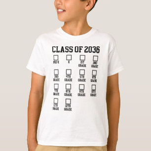 Klass 2036 Växla med min checklista Studenten T Shirt