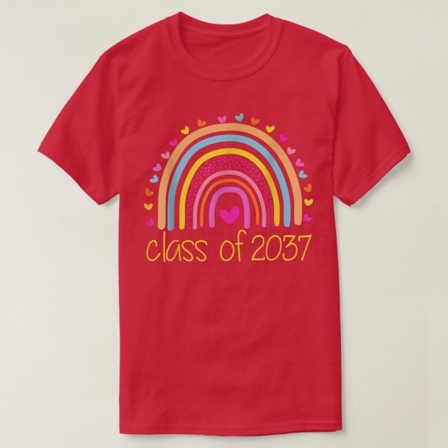 Klass 2037: Regnbåge Preschool Kindergarten Gradu T Shirt (Design framsida)