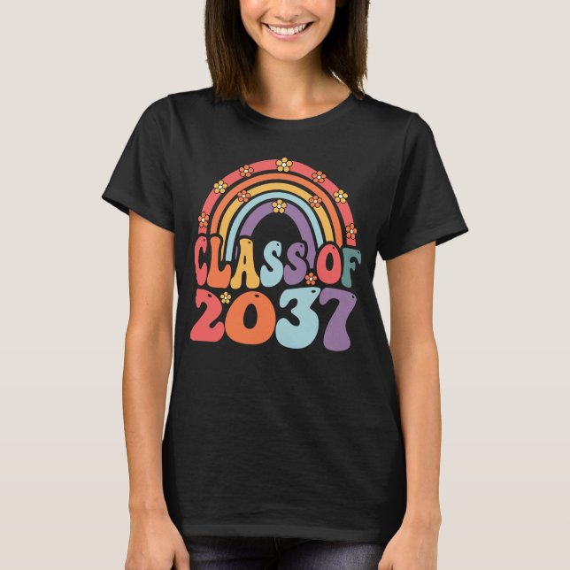 Klass 2037 - tillväxt med mig Första skoldagen T Shirt (Framsida)