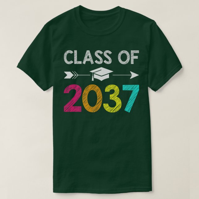 Klass 2037 - tillväxt med mig Kindergarten Student T Shirt (Design framsida)