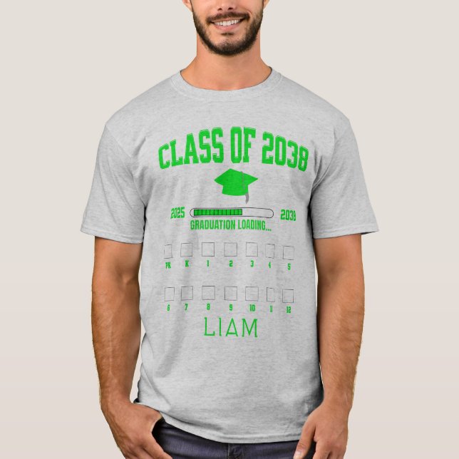 Klass 2038 PK-12 Första Grönten i skolan T Shirt (Framsida)