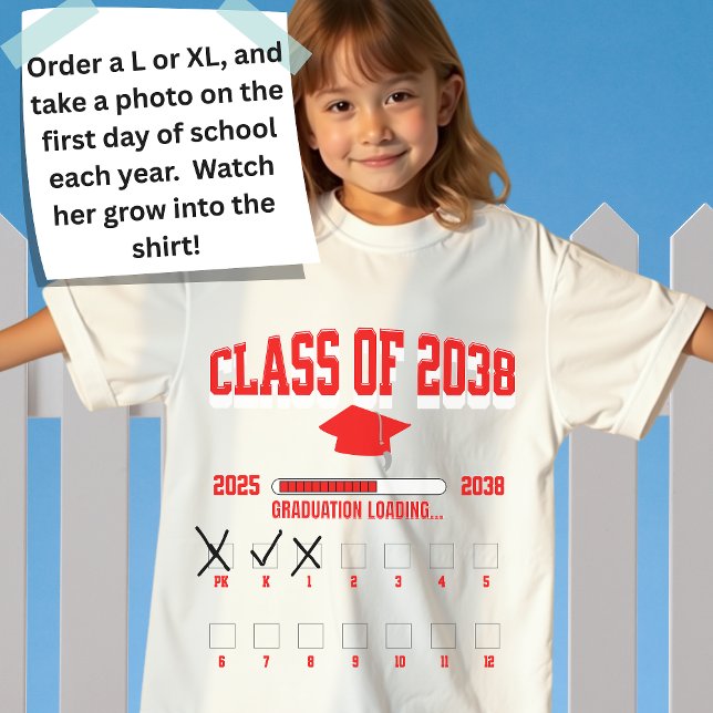 Klass 2038 PK-12 Första skoldagen T Shirt (Skapare uppladdad)