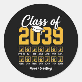 Klass 2039 Handavtryck Checklista Tillbaka till sk Runt Klistermärke