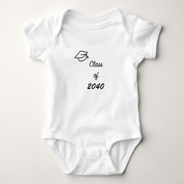 Klass 2040 med Studentmössa Baby Bodykostym T Shirt (Framsida)