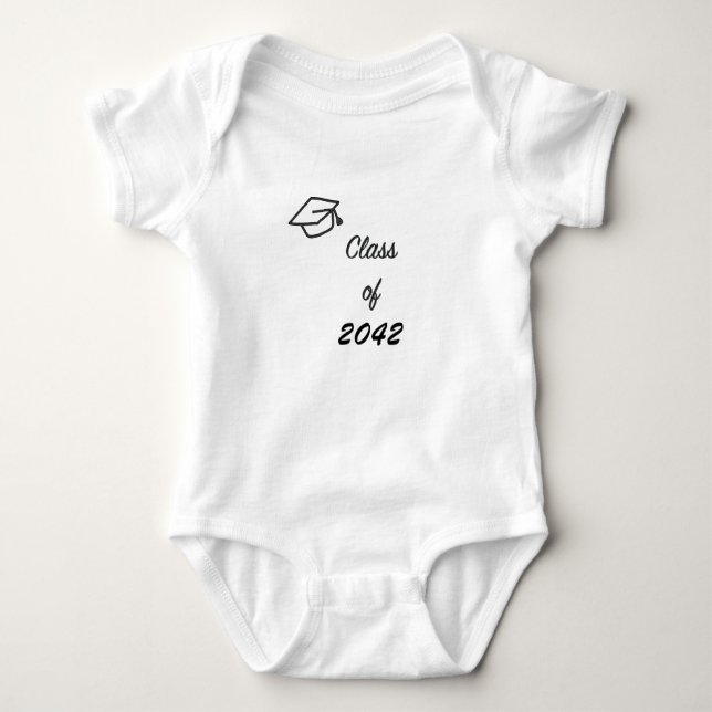 Klass 2042 med Studentmössa Baby Bodykostym T Shirt (Framsida)