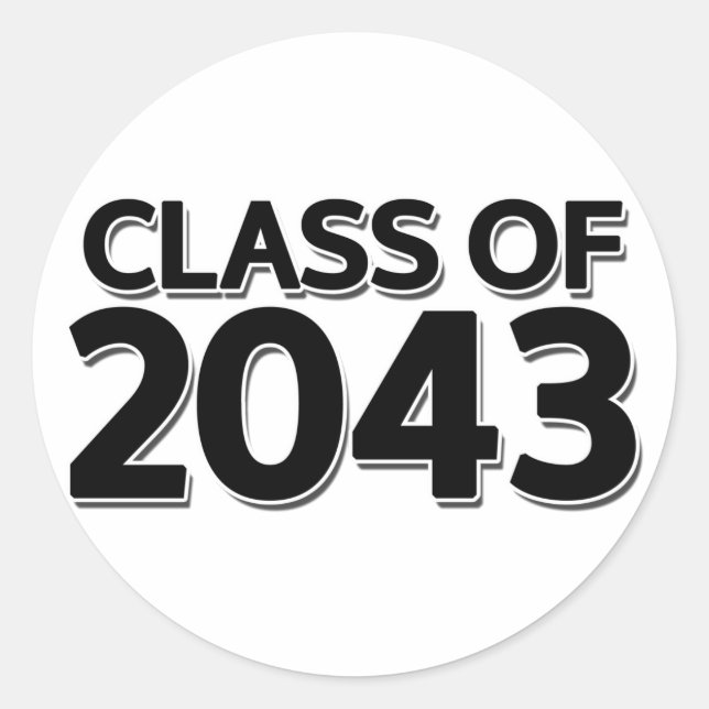 Klass 2043 runt klistermärke (Framsida)