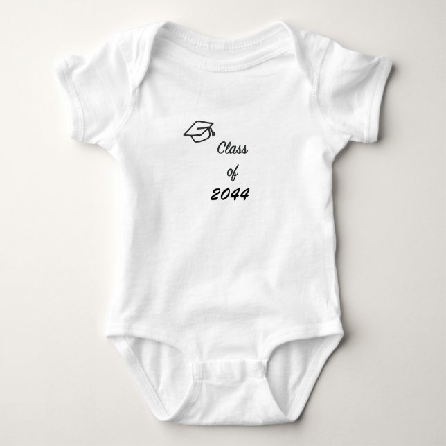 Klass 2044 med Studentmössa Baby Bodykostym T Shirt (Framsida)