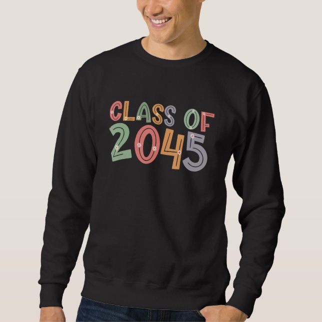 Klass 2045 - tillväxt med mig Studenten första dag Lång Ärmad Tröja (Framsida)
