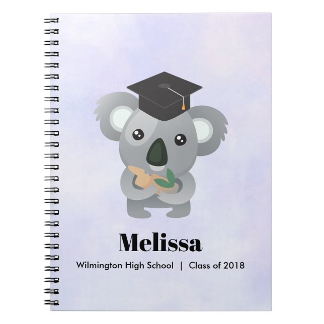 Klass 20xx Cute Koala Bear i Studentmössa Anteckningsbok (Framsidan)