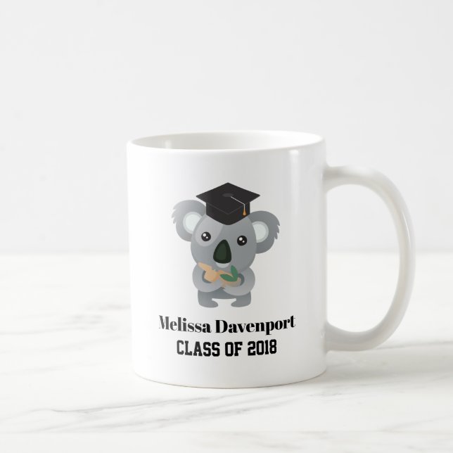 Klass 20xx Cute Koala Bear i Studentmössa Kaffemugg (Höger)