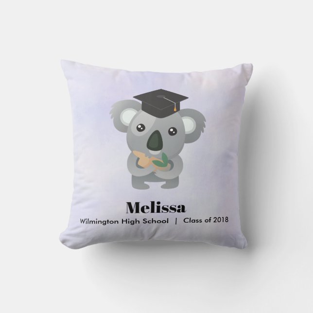 Klass 20xx Cute Koala Bear i Studentmössa Kudde (Framsida)