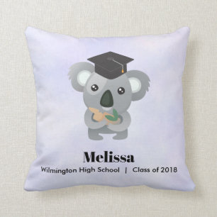 Klass 20xx Cute Koala Bear i Studentmössa Kudde