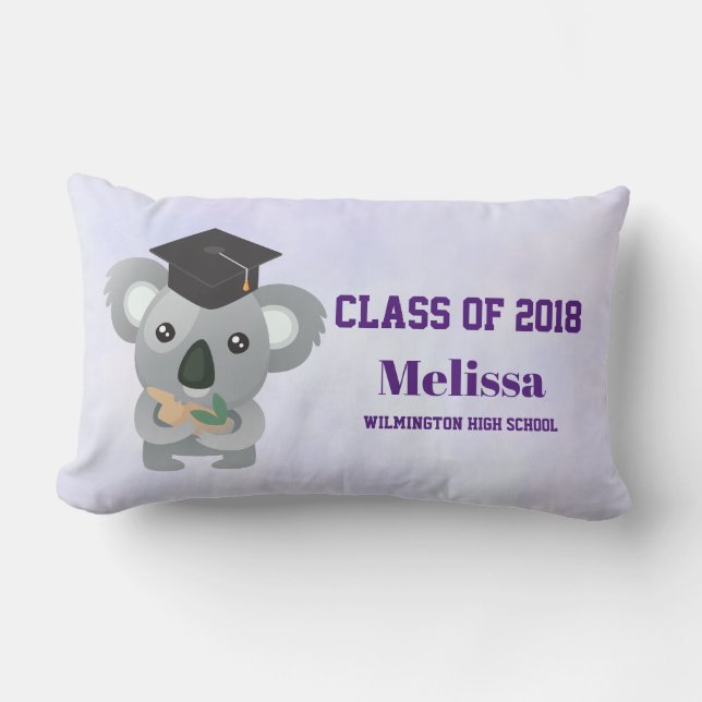 Klass 20xx Cute Koala Bear i Studentmössa Lumbarkudde (Framsida)