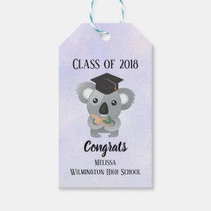 Klass 20xx Cute Koala Bear i Studentmössa Presentetikett