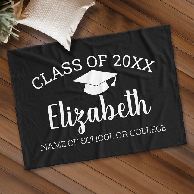 Klass 20xx examen examen tjejaktig skrift fleecefilt (Custom Fleece Blanket )
