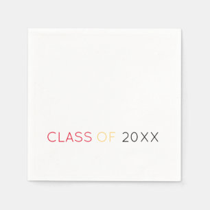 Klass 20XX Grad Firande School Färg Roligt Pappersservett