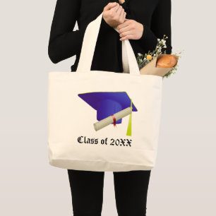 Klass 20XX Studenten Blue Cap & Diploma Jumbo Tygkasse