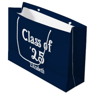 Klass 25 Mörk blått och vita Student Namn