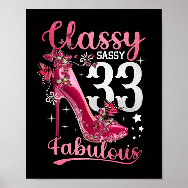 Klass 33 och Blommigt vid 33:e födelsedag Poster (Framsidan)