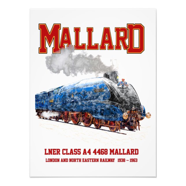 Klass A4 Mallard - Världens snabbaste ånglok Fototryck (Framsidan)