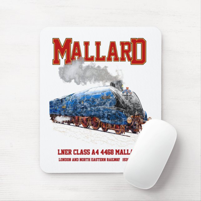 Klass A4 Mallard - Världens snabbaste ånglok Musmatta (Med mus)