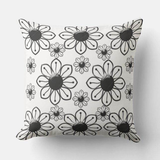 Klass A Bomull Dekorativ kudde 20 x 20 / Blommor (Framsida)