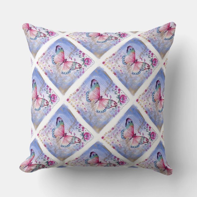 Klass A Bomull Dekorativ kudde 20x20/fjäril (Framsida)