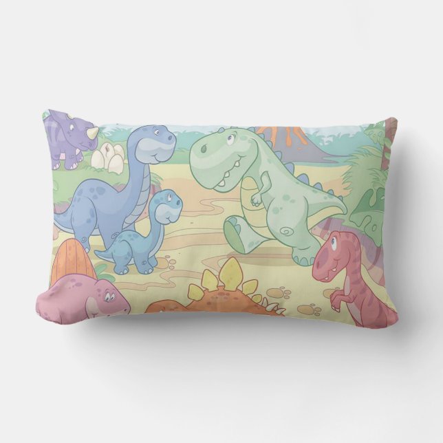 Klass A Cotton Dekorativ kudde/Tecknad Dinosaurs Lumbarkudde (Framsida)