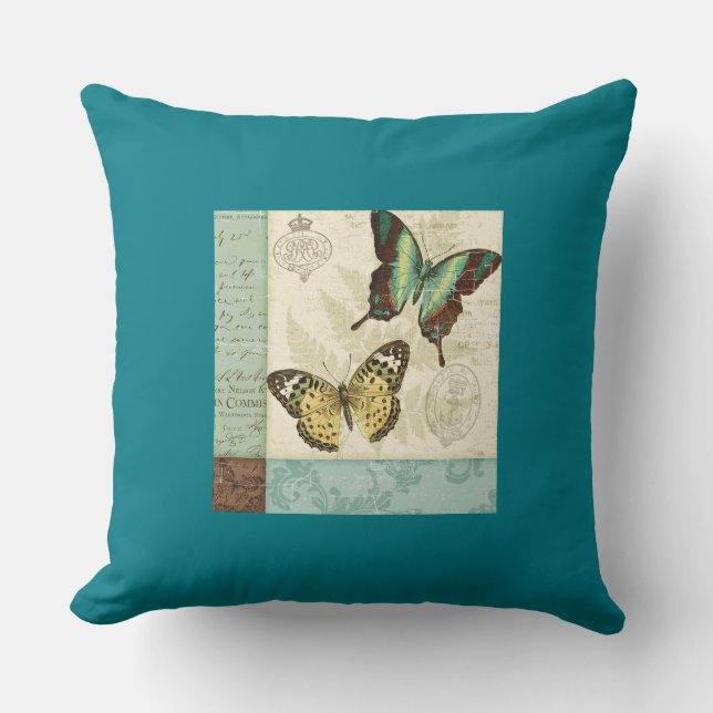 Klass A Cotton Teal Dekorativ kudde 20 x 20/Butter (Framsida)