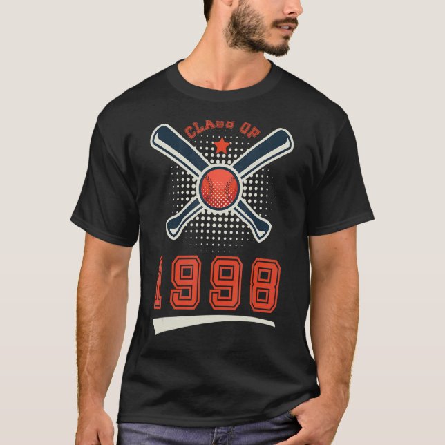 Klass av 1998 Skola Studenten Baseball Player SP T Shirt (Framsida)