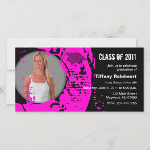Klass av 2011 Studenten-Rosa med fotokort