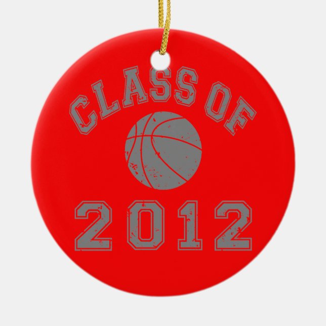 Klass av 2012 basket - Grått 2 Julgransprydnad Keramik (Framsidan)