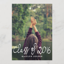 Klass av 2016 Avslappnad Typografi Student Photo Inbjudningar