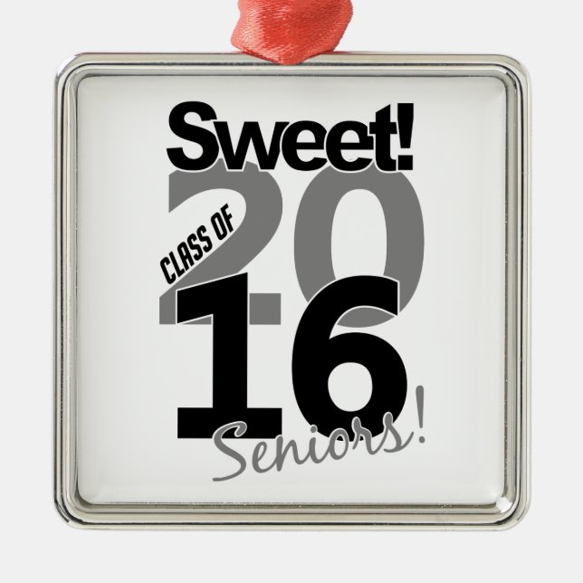 Klass av 2016 halsband, anpassade julgransprydnad metall (Framsidan)