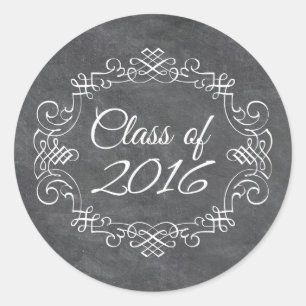 Klass av 2016 vintage: studenten runt klistermärke
