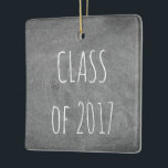 Klass av 2017 Black Grått Chalkboard Blackboard Julgransprydnad Keramik<br><div class="desc">Studenten,  2017 års klass,  svart Grått-svart bakgrundsbild,  kan du ändra texten</div>