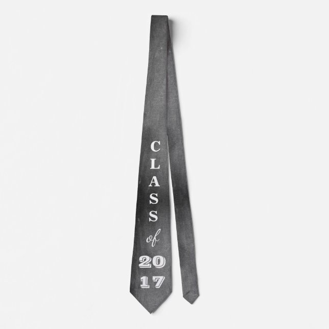 Klass av 2017 Black White Chalkboard Typography Slips (Framsida)