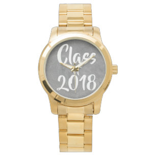 Klass av 2018 Black White Chalkboard Typography Armbandsur