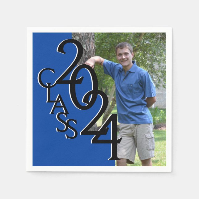 Klass av 2018 Blue Grad Photo Pappersservett (Framsidan)