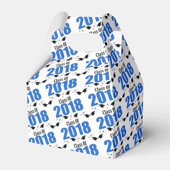 Klass av 2018 Studenten-favoritboxar (blått) Presentaskar (Framsidan Sidan)