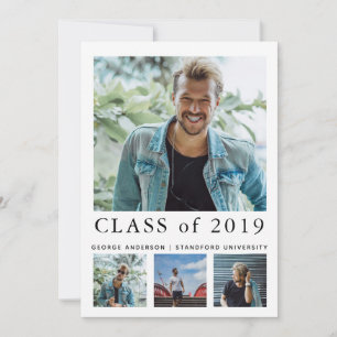 Klass av 2019 års minimalistiska foto av studenten julkort