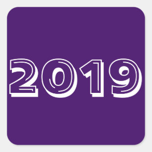 Klass av 2019 Purple Square Sticker från Janz Fyrkantigt Klistermärke