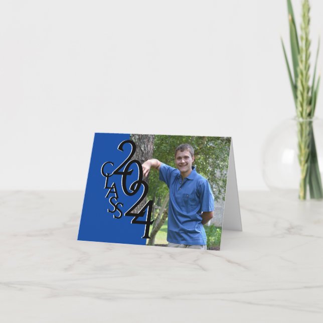 Klass av 2019 Studenten Blue Tack Photo Kort (Framsida)