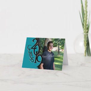 Klass av 2019 Studenten Teal Tack Photo Kort