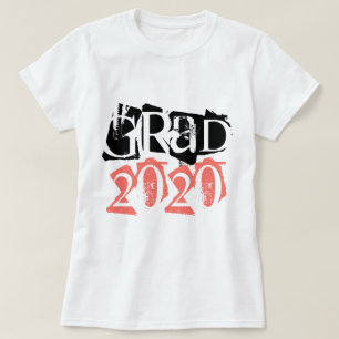 Klass av 2020 grad koralltypografi studenten t shirt