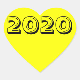 Klass av 2020 Gult Heart Sticker från Janz Hjärtformat Klistermärke