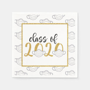 Klass av 2020 Studenten Napkin - Ansikte-mask GG Pappersservett